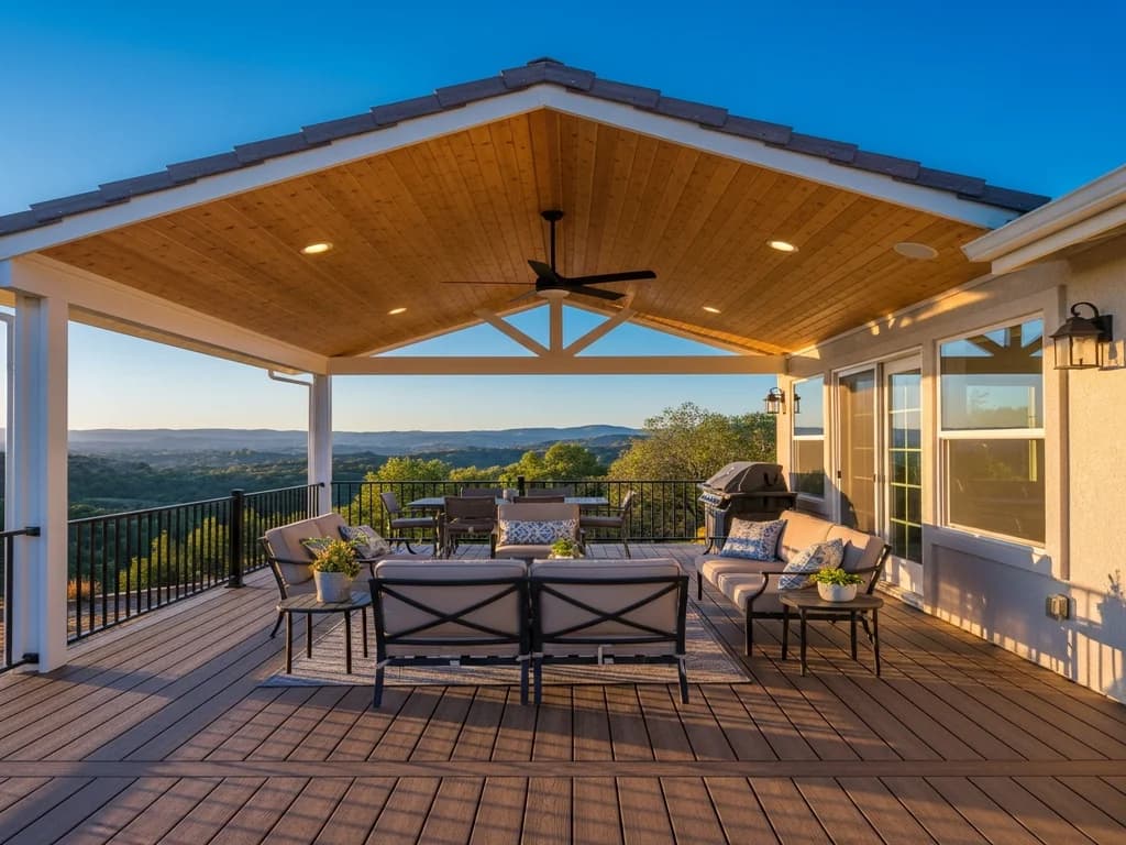 Covered Composite Deck & Outdoor Living in El Dorado Hills